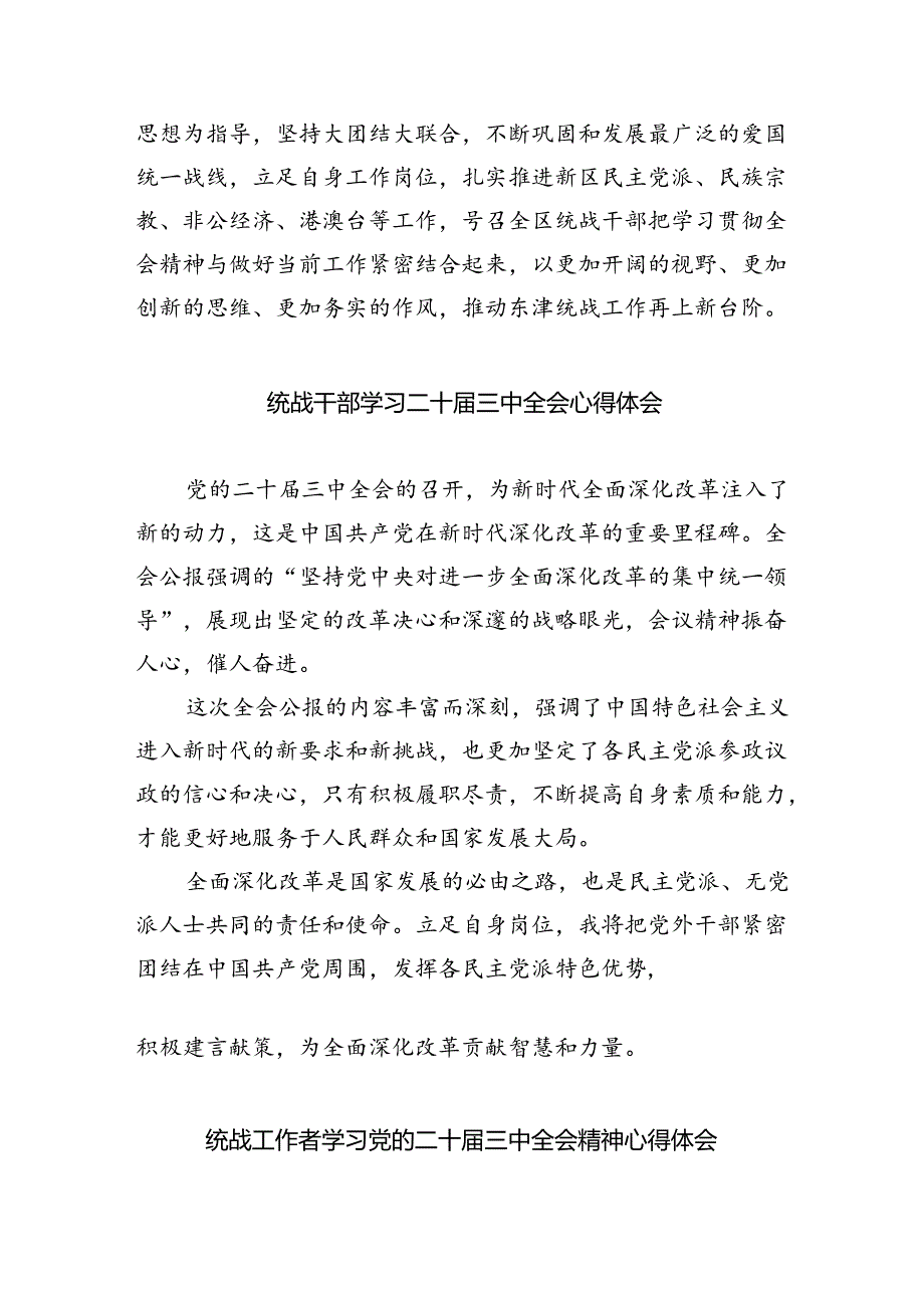 （9篇）统战干部学习党的二十三中全会精神心得体会（详细版）.docx_第3页