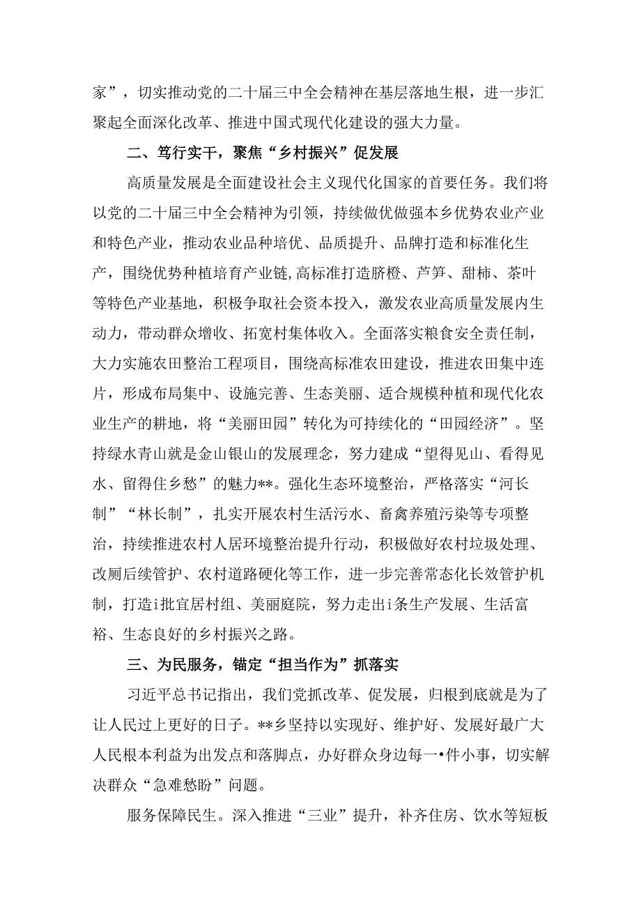 （10篇）乡党委书记学习贯彻党的二十三中全会精神心得体会（详细版）.docx_第3页