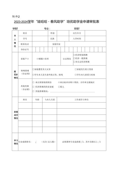 普通本科高校、高等职业学校国家励志奖学金申请表.docx