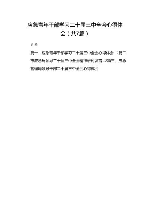 应急青年干部学习二十三中全会心得体会7篇（详细版）.docx