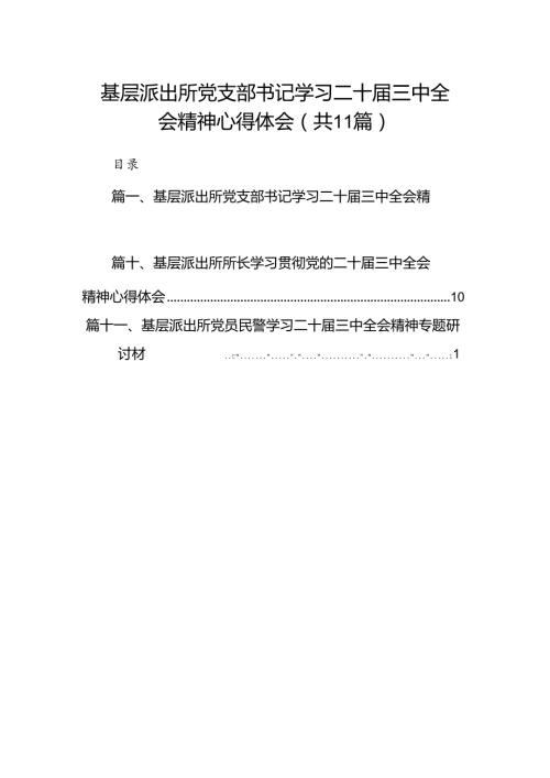 （11篇）基层派出所党支部书记学习二十三中全会精神心得体会范文.docx