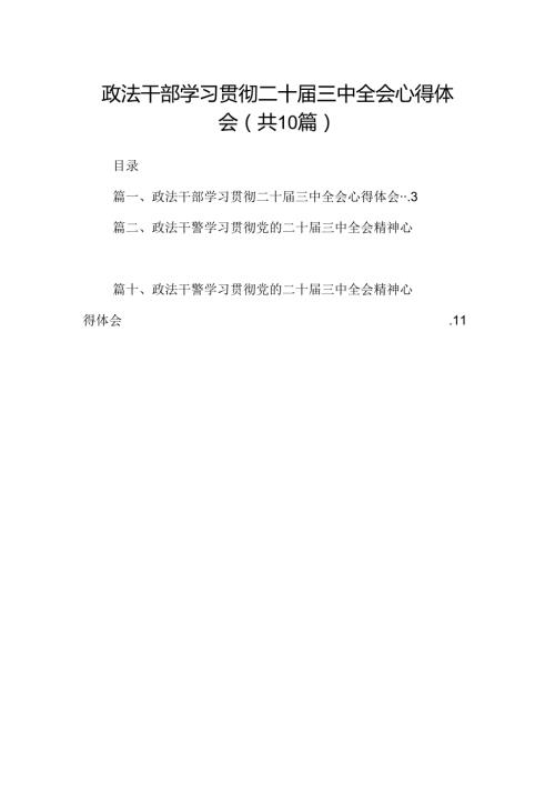 （10篇）政法干部学习贯彻二十三中全会心得体会（精选）.docx