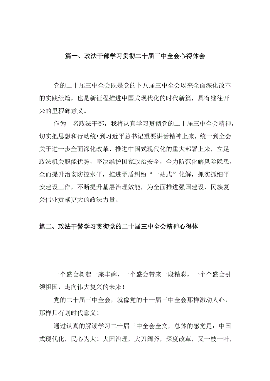 （10篇）政法干部学习贯彻二十三中全会心得体会（精选）.docx_第2页