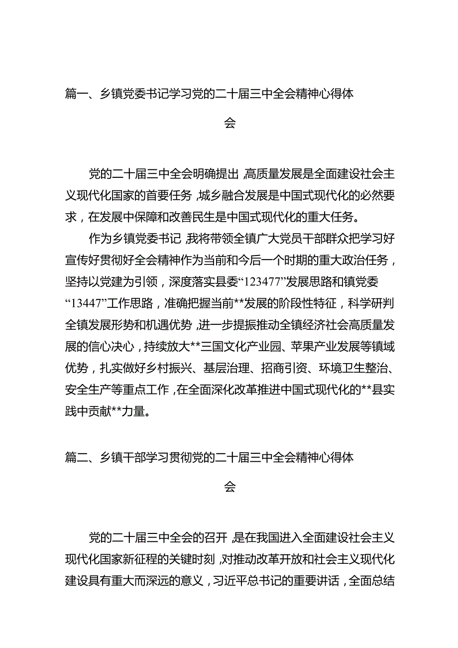 乡镇党委书记学习党的二十三中全会精神心得体会（共10篇）.docx_第2页