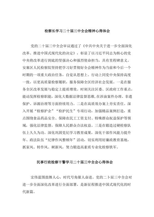 检察长学习二十三中全会精神心得体会8篇（最新版）.docx