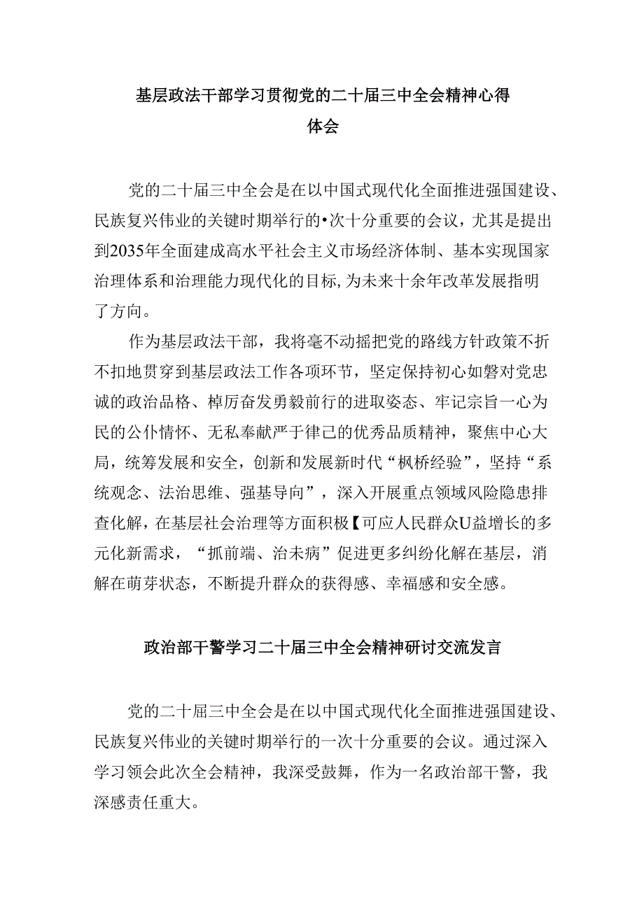 政法干警学习二十三中全会精神研讨交流发言8篇（精选）.docx_第3页