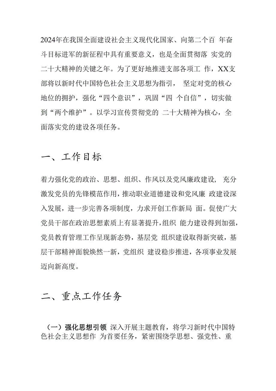 2024 年基层党建工作计划（精选）.docx_第2页