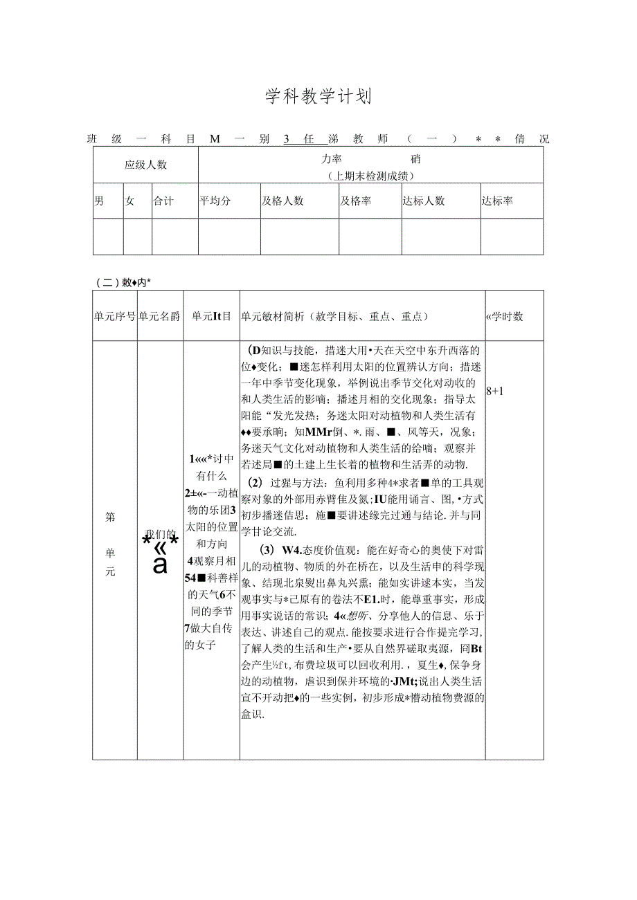 小学二年级上册科学教学计划.docx_第1页