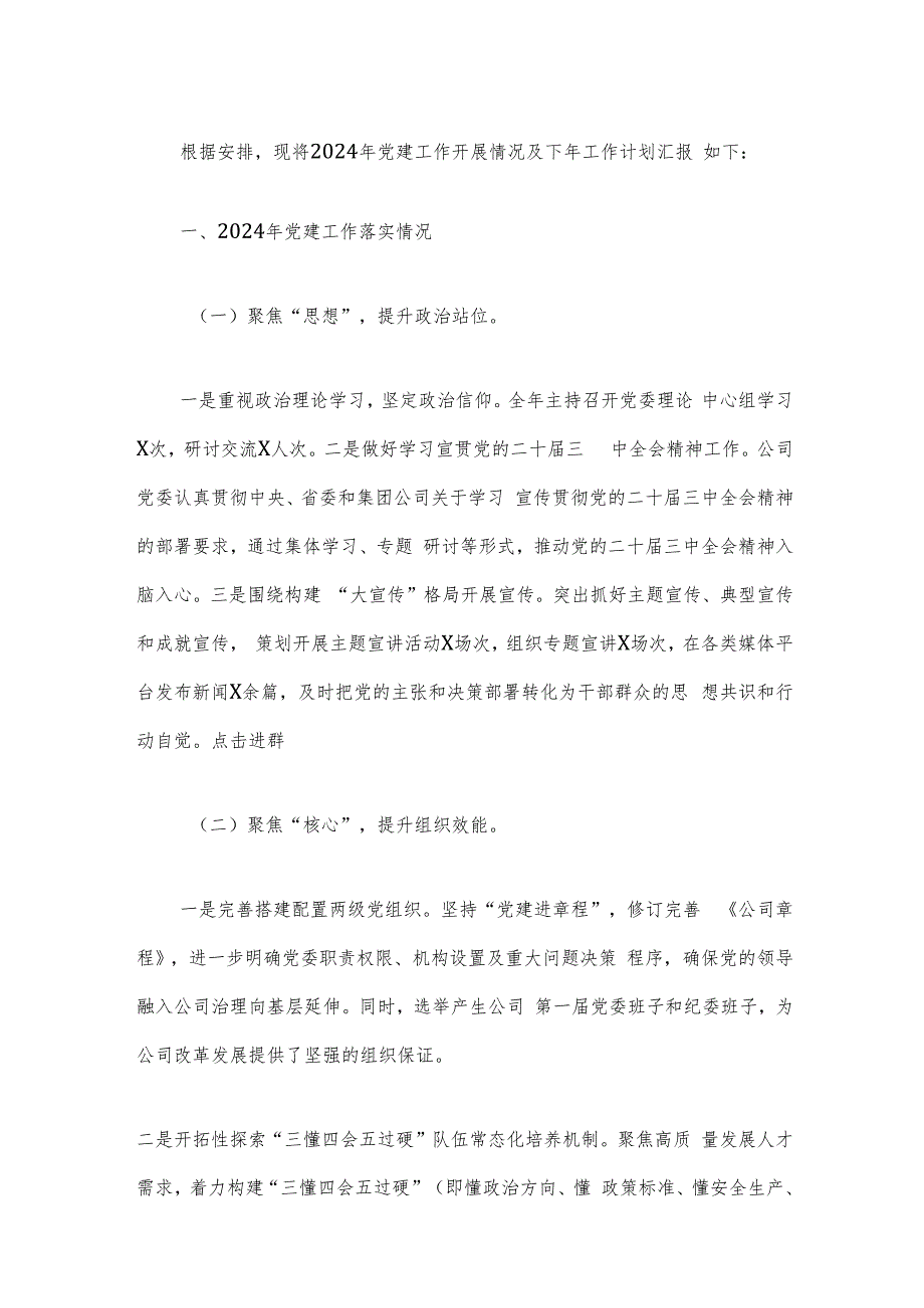 国企2024年党建工作总结及2025年工作计划.docx_第2页