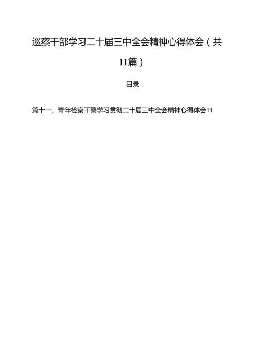 巡察干部学习二十三中全会精神心得体会（共11篇选择）.docx