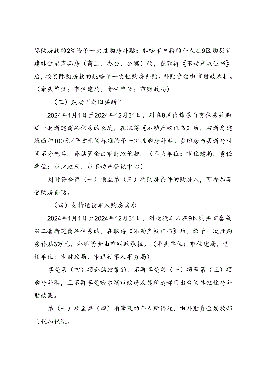 哈尔滨市人民政府印发关于进一步推动哈尔滨市房地产市场平稳健康发展若干措施的通知哈政规〔2024〕3号.docx_第3页