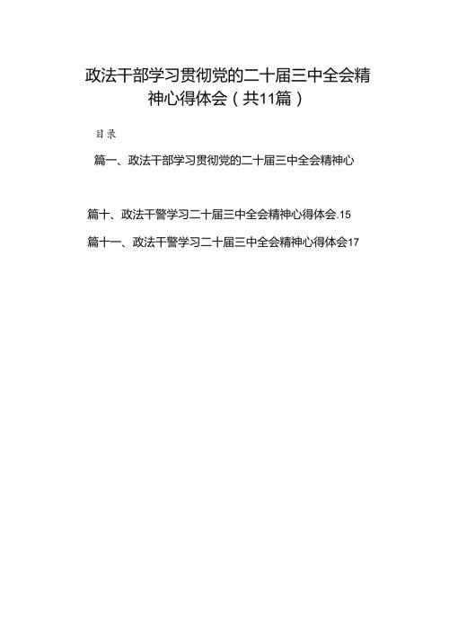 （11篇）政法干部学习贯彻党的二十三中全会精神心得体会范文最新.docx