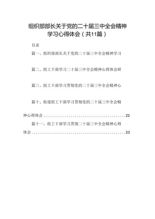 （11篇）组织部部长关于党的二十三中全会精神学习心得体会（精选）.docx