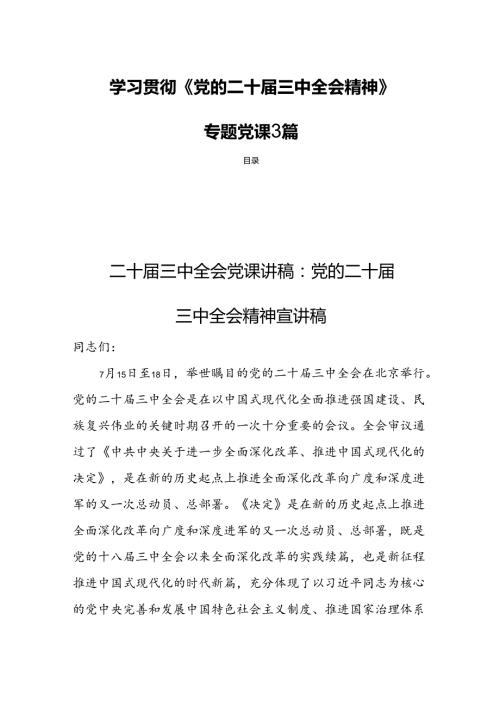 学习贯彻《党的二十三中全会精神》专题党课 3篇.docx