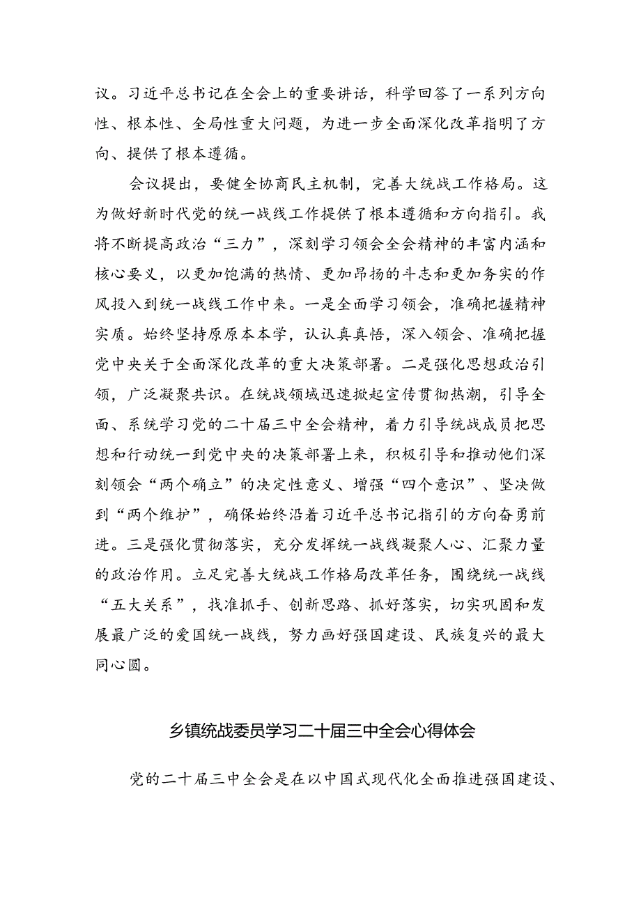 （9篇）统战干部学习党的二十三中全会精神研讨发言（精选）.docx_第2页