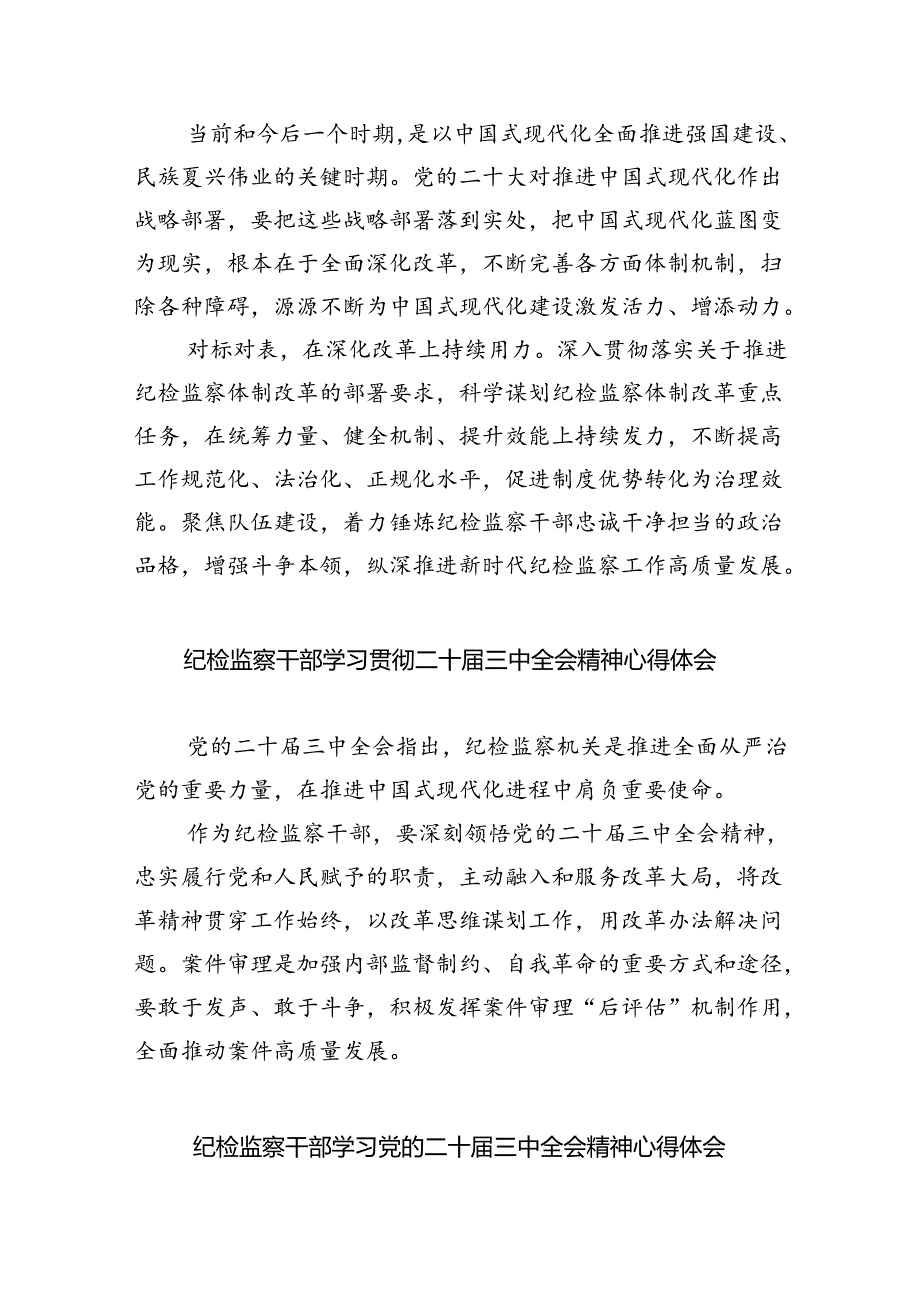 （9篇）纪检监察干部学习二十三中全会专题研讨材料优选.docx_第2页