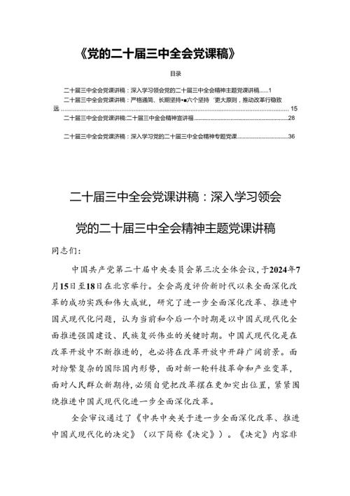 《党的二十三中全会党课稿》四篇.docx