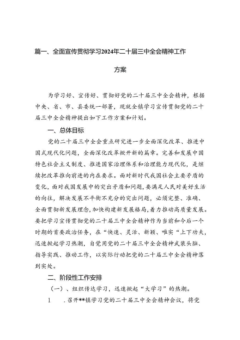 （10篇）全面宣传贯彻学习2024年二十三中全会精神工作方案范文.docx_第2页