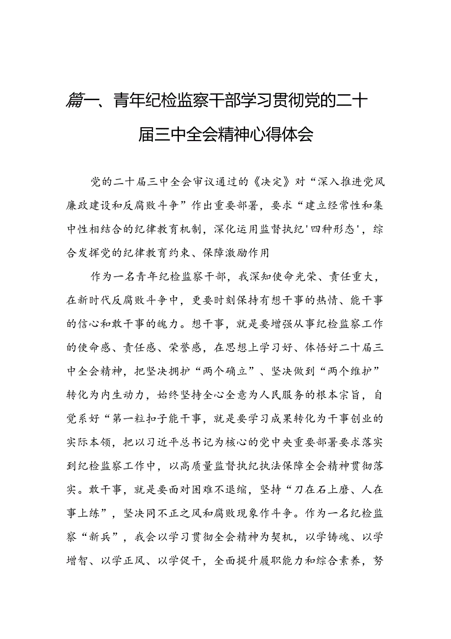 （10篇）青年纪检监察干部学习贯彻党的二十三中全会精神心得体会（详细版）.docx_第2页