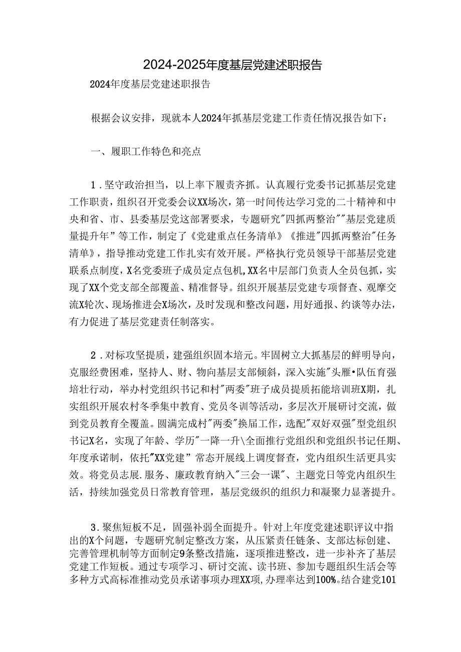 20242025基层党建述职报告.docx_第1页