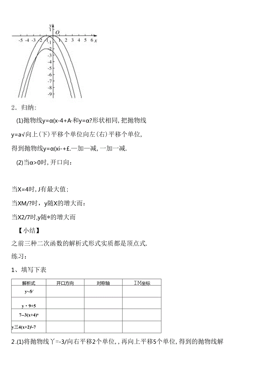 二次函数y=a(xh)（a≠0）与y=a(xh)+k(a≠0)的图象与性质测试题.docx_第3页