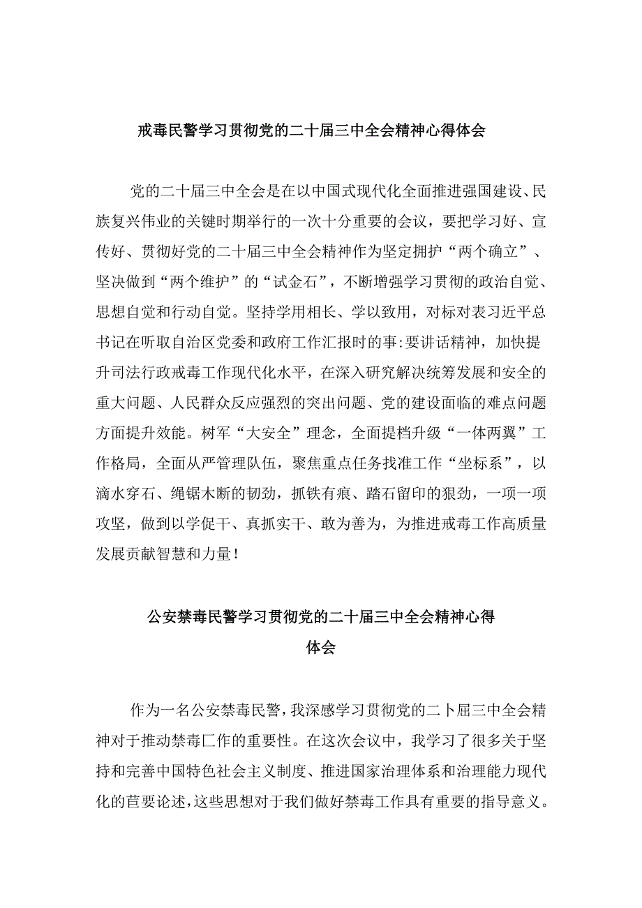 （11篇）戒毒民警学习贯彻党的二十三中全会精神心得体会（精选）.docx_第1页