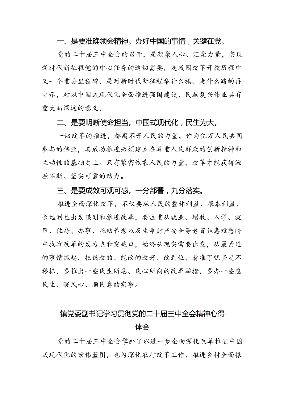 （9篇）镇政府干部学习贯彻党的二十三中全会精神心得体会（最新版）.docx_第2页