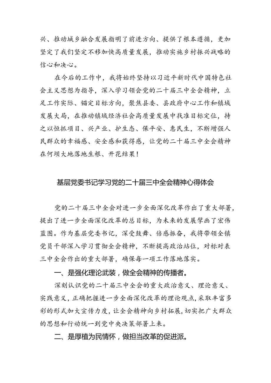 （9篇）镇政府干部学习贯彻党的二十三中全会精神心得体会（最新版）.docx_第3页