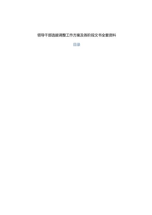 领导干部选拔调整工作及各阶段文书全套资料.docx
