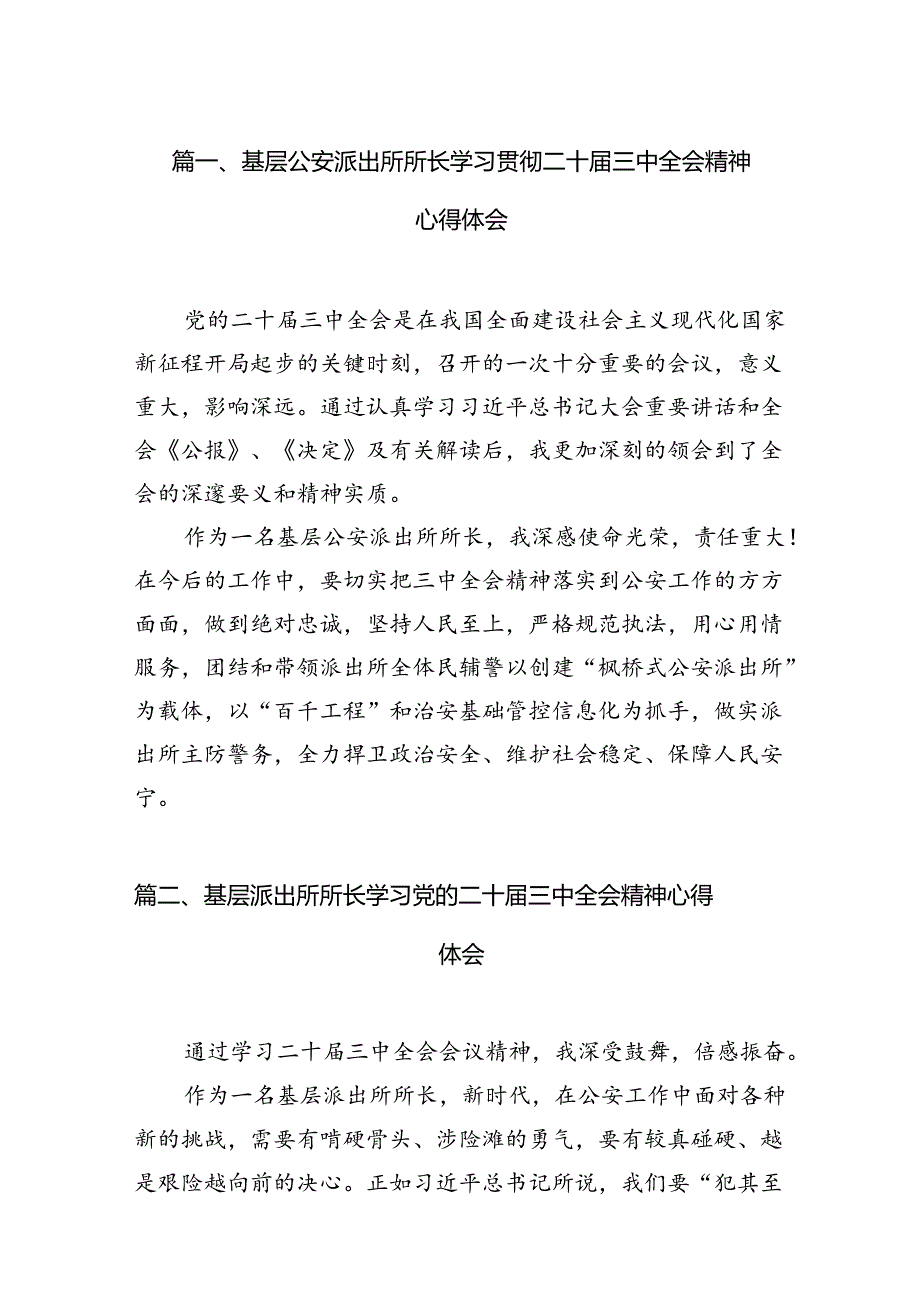 （11篇）基层公安派出所所长学习贯彻二十三中全会精神心得体会（精选）.docx_第2页