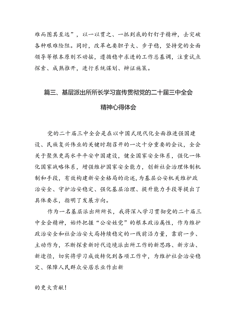 （11篇）基层公安派出所所长学习贯彻二十三中全会精神心得体会（精选）.docx_第3页