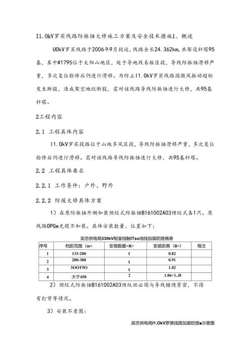 110kV罗买线路防振锤大修施工方案及安全技术措施.docx