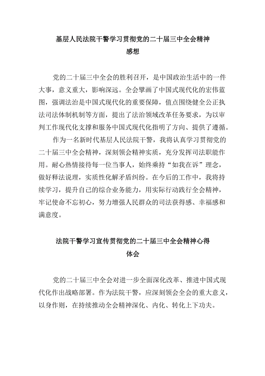 （12篇）法院青年干警学习二十三中全会精神心得研讨发言（精选）.docx_第3页