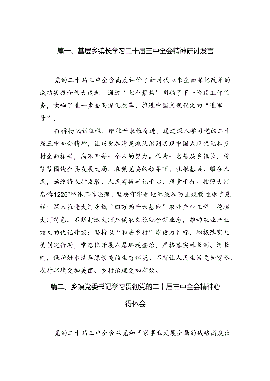 基层乡镇长学习二十三中全会精神研讨发言（共7篇）.docx_第2页