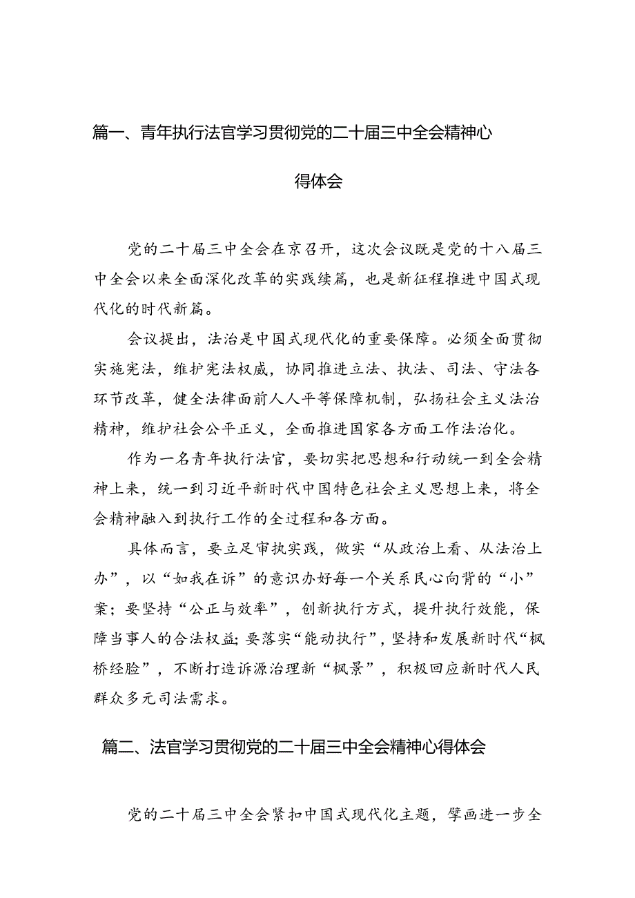 青年执行法官学习贯彻党的二十三中全会精神心得体会10篇（精选）.docx_第2页