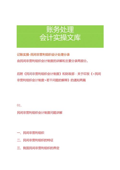 记账实操民间非营利组织会计分录处理.docx