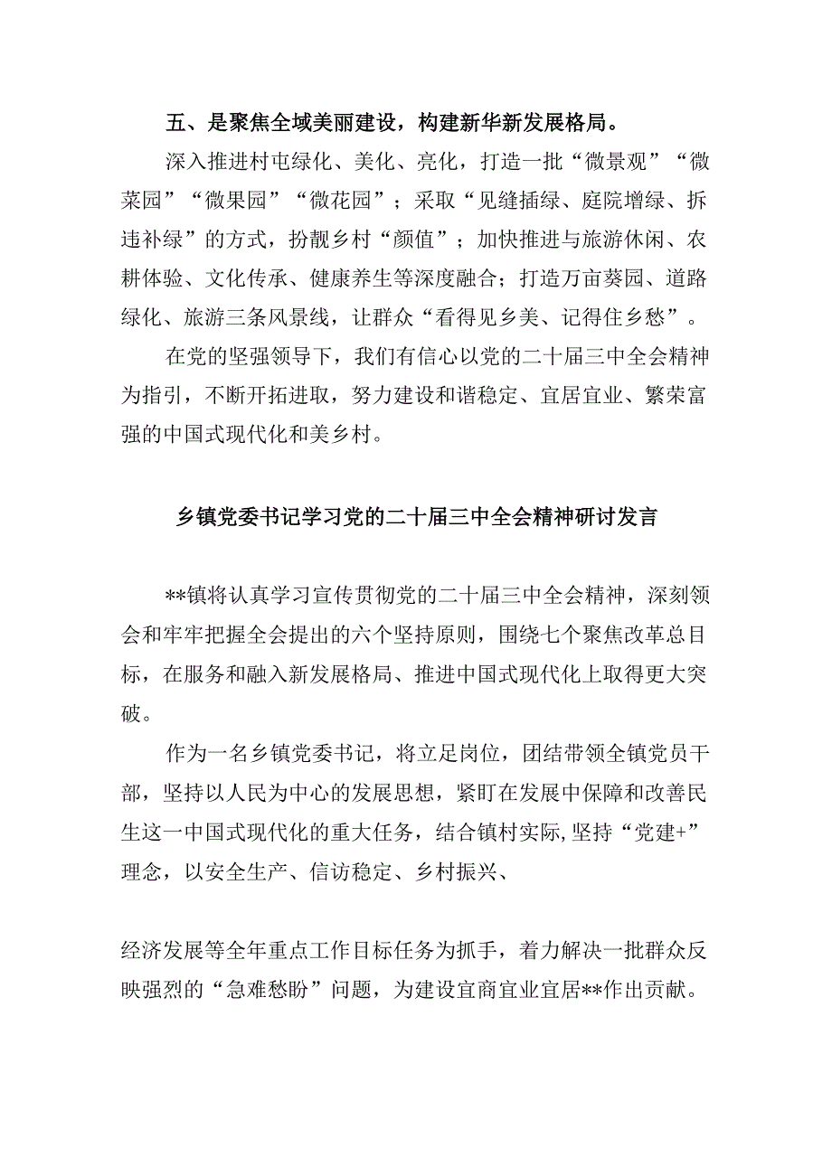 镇党委副书记学习贯彻党的二十三中全会精神心得体会8篇（最新版）.docx_第3页
