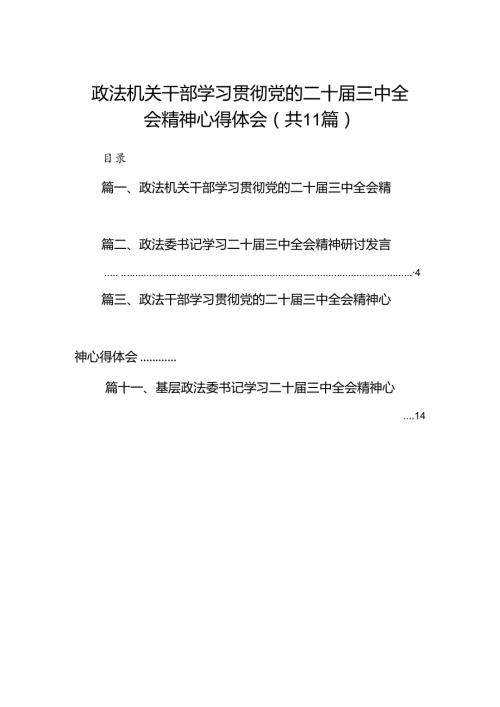 （11篇）政法机关干部学习贯彻党的二十三中全会精神心得体会汇编.docx