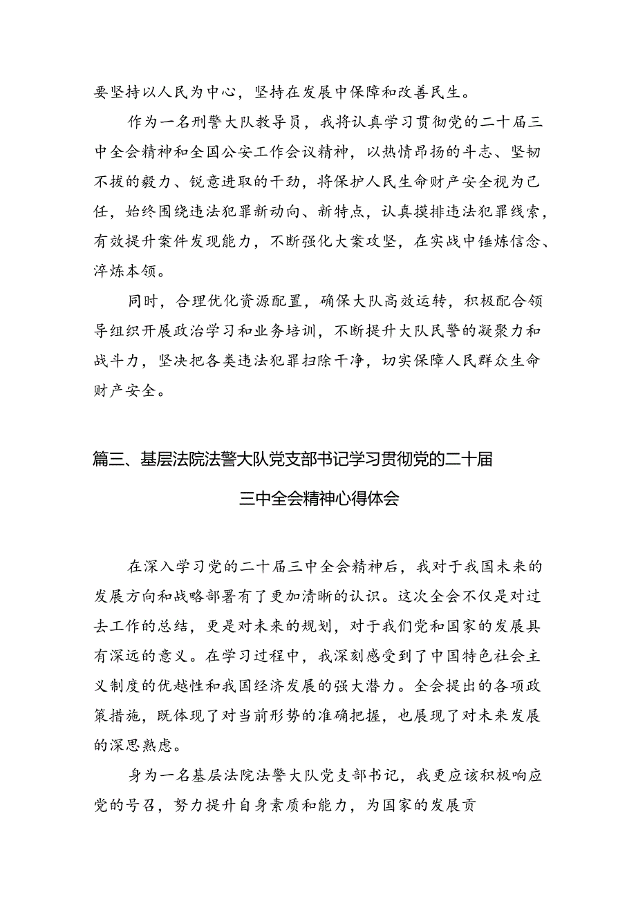 （10篇）法院党支部书记学习党的二十三中全会精神心得体会（详细版）.docx_第3页