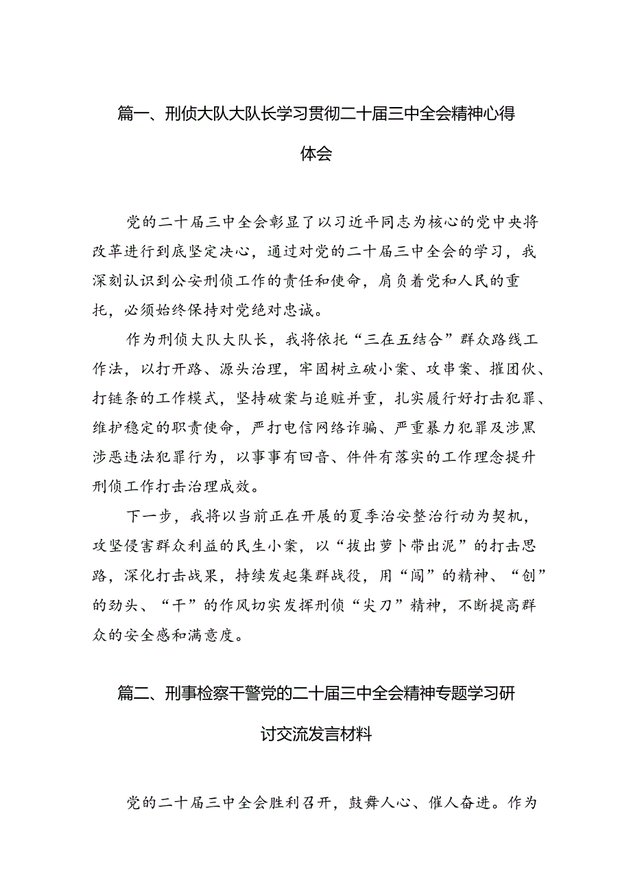 （15篇）刑侦大队大队长学习贯彻二十三中全会精神心得体会（详细版）.docx_第2页