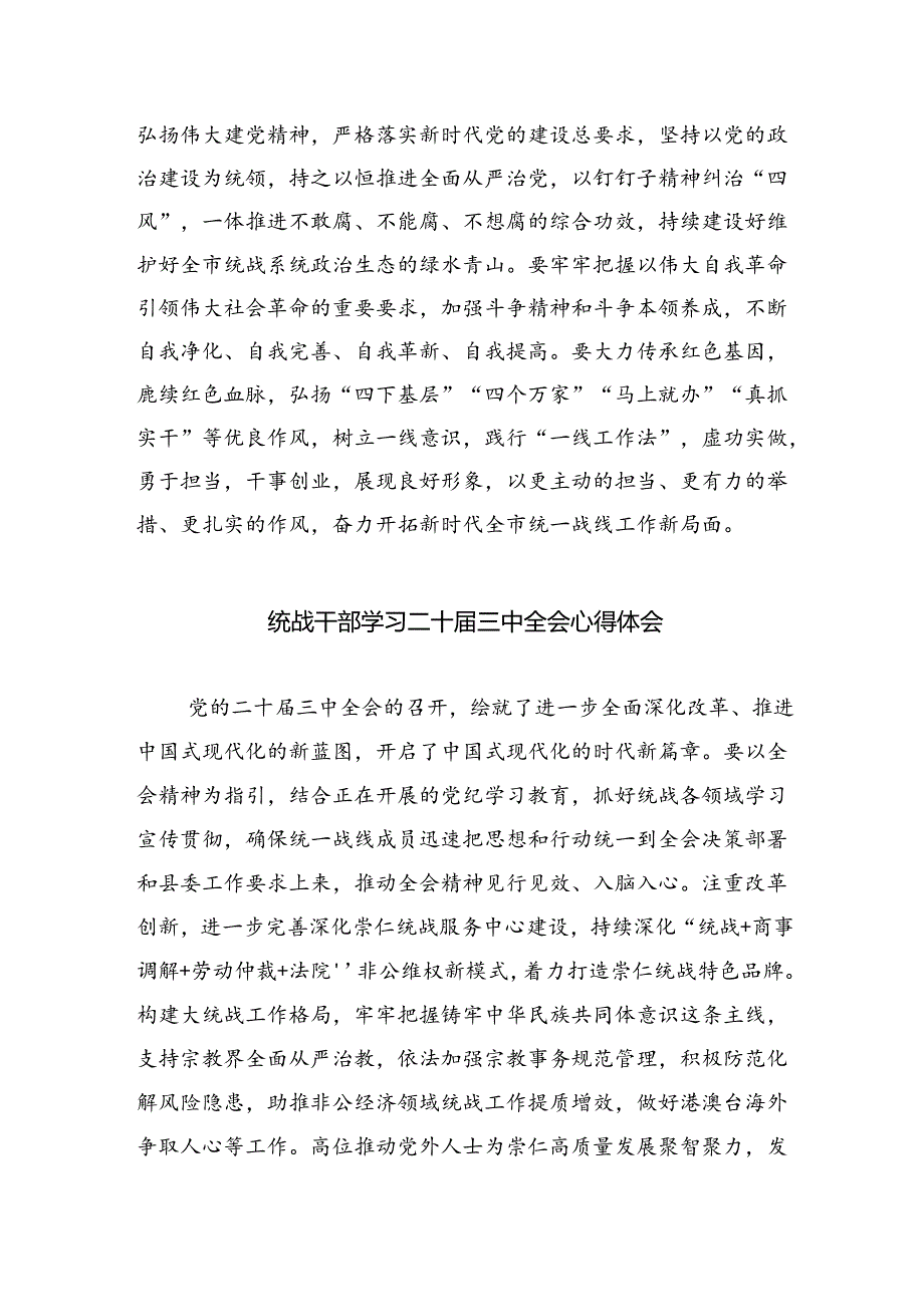 （9篇）统战系统党员干部学习党的二十三中全会精神心得体会（最新版）.docx_第3页