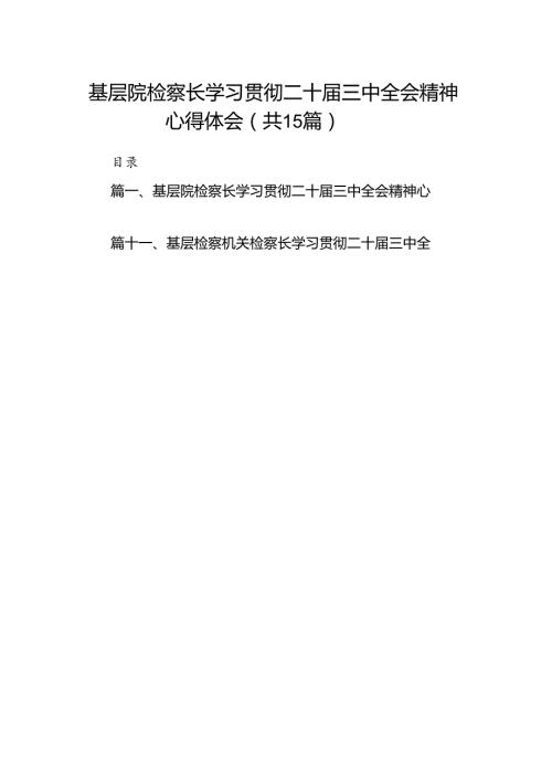 （15篇）基层院检察长学习贯彻二十三中全会精神心得体会（精选）.docx