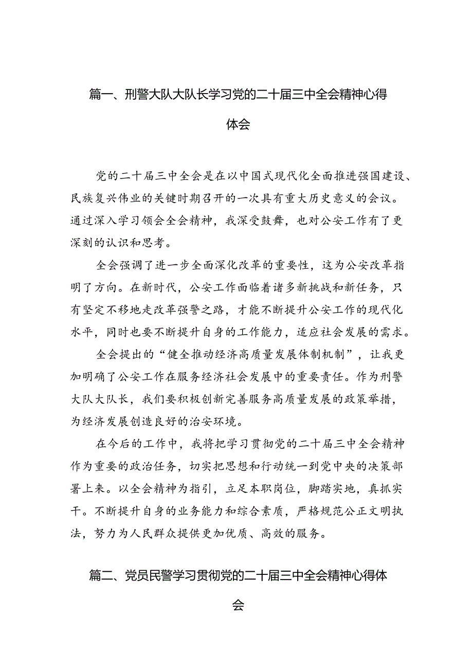 （10篇）刑警大队大队长学习党的二十三中全会精神心得体会（详细版）.docx_第2页