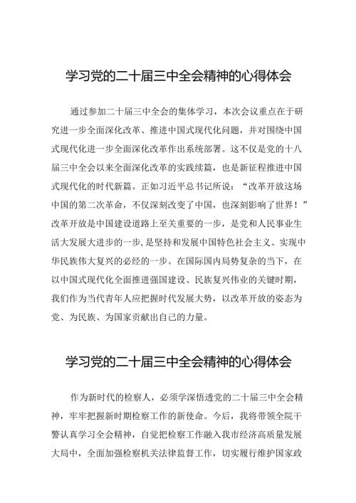党员干部关于党的二十三中全会精神的心得体会四十篇.docx