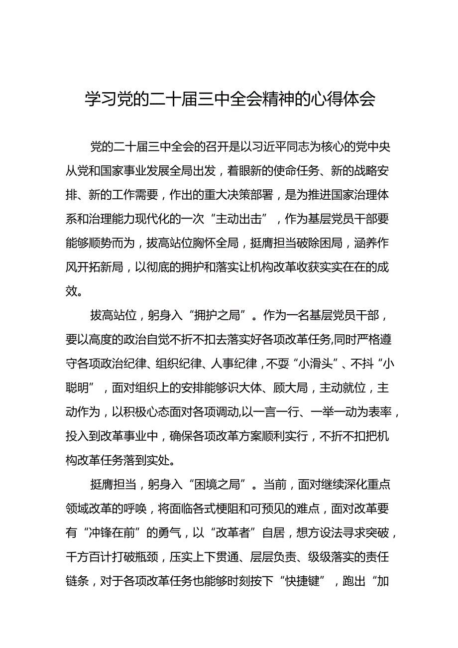 2024年二十三中全会精神学习体会三十篇.docx_第1页