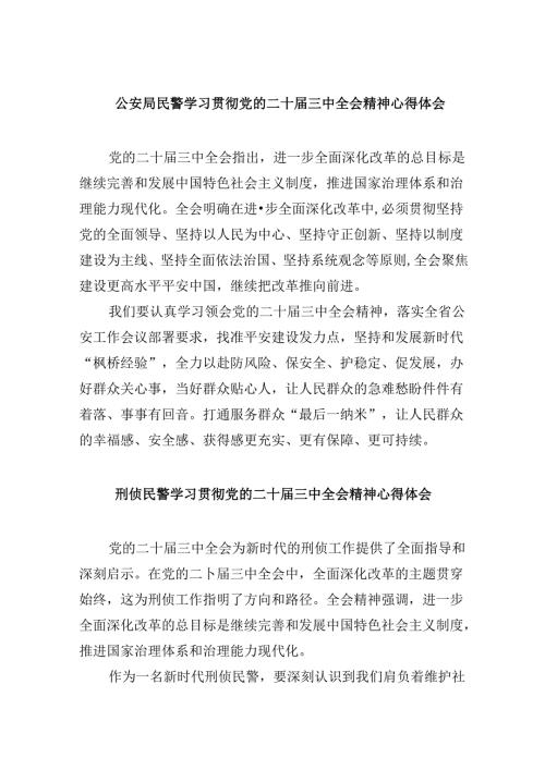 （11篇）公安局民警学习贯彻党的二十三中全会精神心得体会（详细版）.docx