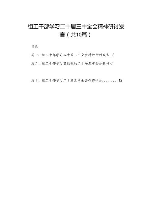 （10篇）组工干部学习二十三中全会精神研讨发言范文.docx