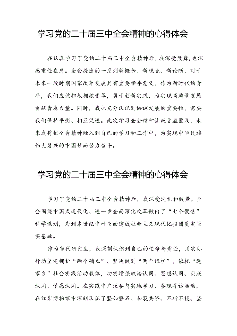 党员干部学习贯彻党的二十三中全会精神心得感悟简短发言四十篇.docx_第3页