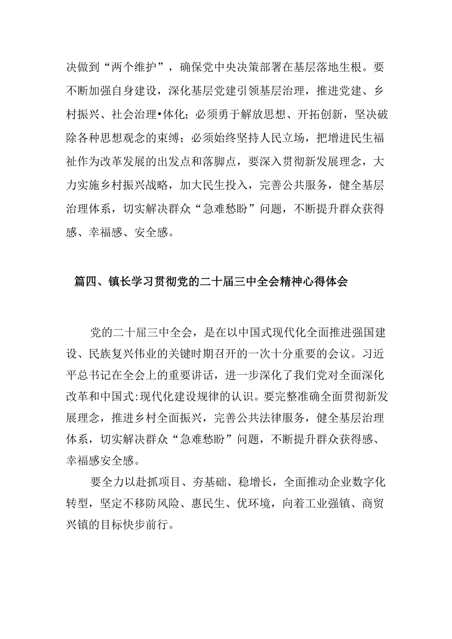 (八篇)乡镇党委书记学习党的二十三中全会精神心得体会汇编.docx_第3页