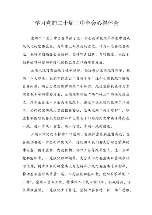 2024年学习学习党的二十三中全会个人心得体会 （14份）.docx
